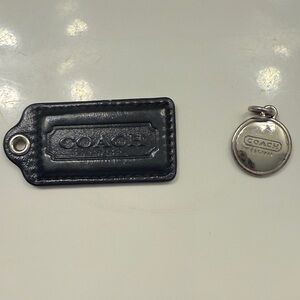 Coach Black and Silver Key & Card Holder